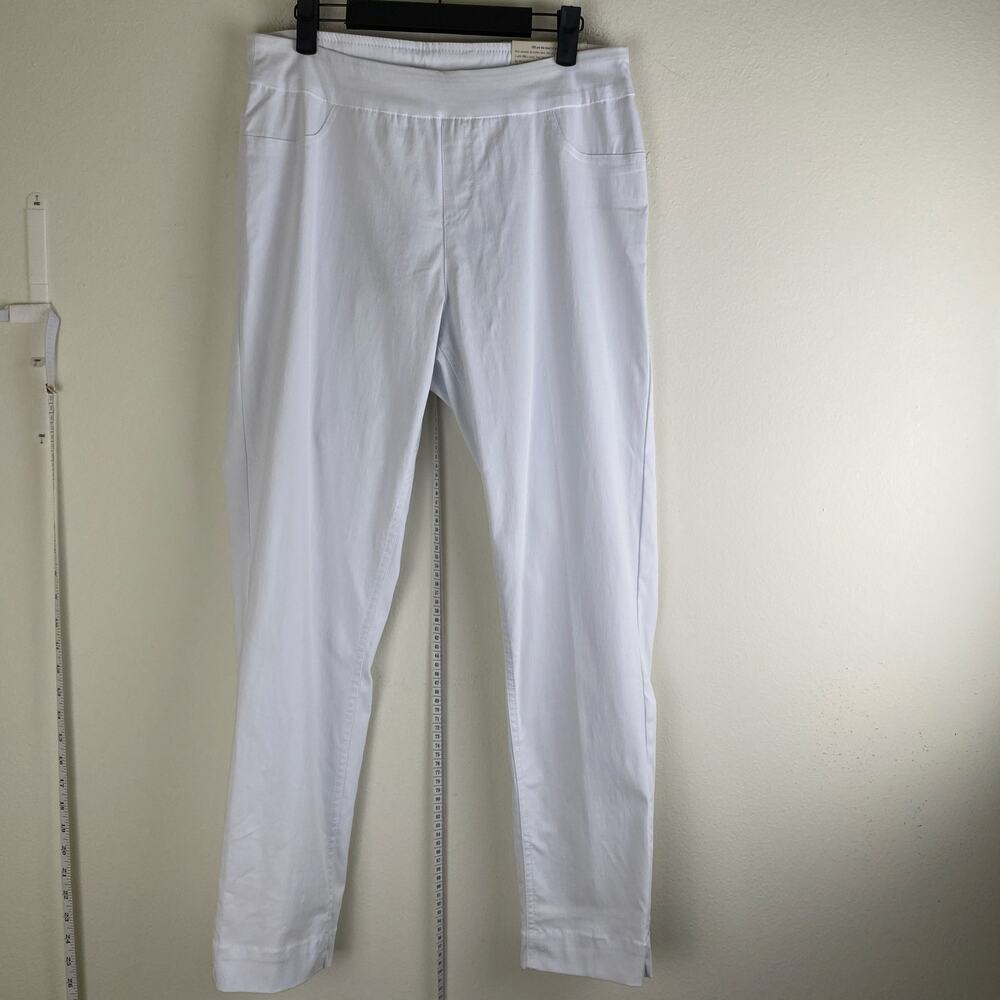 Soft Surroundings White Ankle Pants Pull On Stretch Straight Leg M NWT - Picture 5 of 14